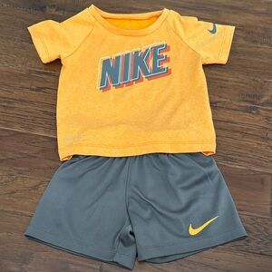 Nike Vibrant Orange Tee and Charcoal Shorts Set